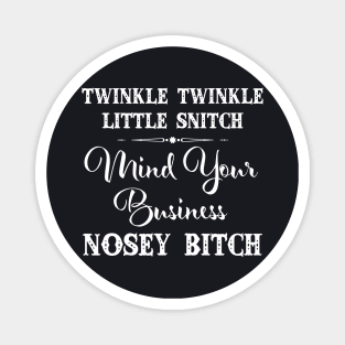 Twinkle Twinkle Little Snitch Mind Your Business Nosey Bitch Offensive Magnet